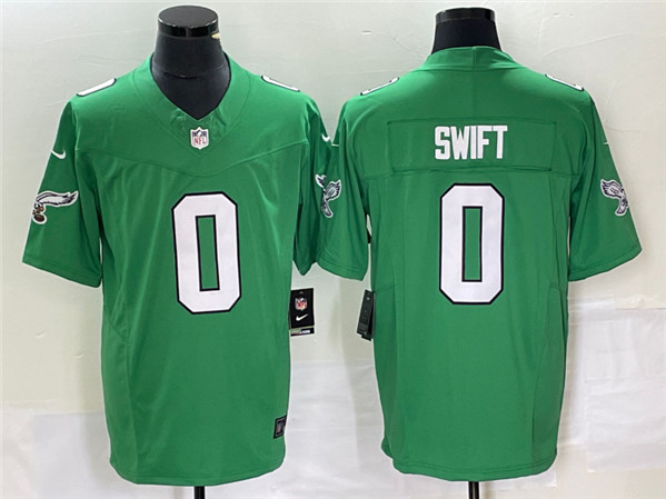 Men's Philadelphia Eagles #0 D??andre Swift Green 2023 F.U.S.E. Vapor Untouchable Stitched Football Jersey